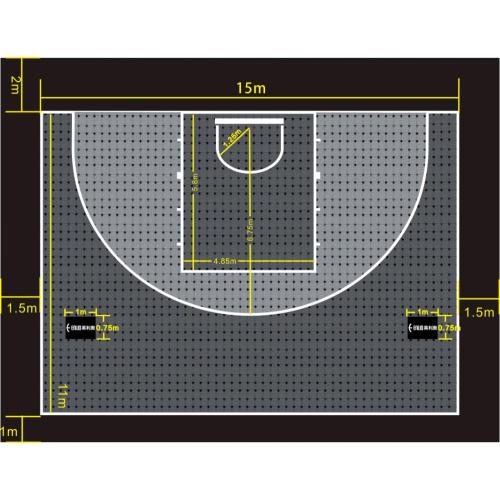 FIBA 및 FIBA ​​3X3 인증 실내 및 구두 농구 바닥재