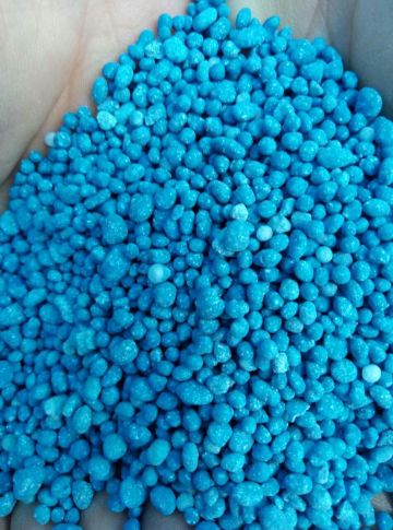 Compound NPK fertilizer 12-12-17+MgO2 blue granular