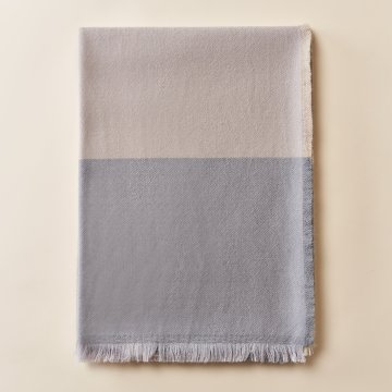 Wool Throw Blanket with Tassels - Soft 100% Wool Heavy Strip Blanket for Winter