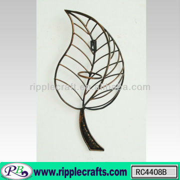 leaf shaped metal hanging candle stand