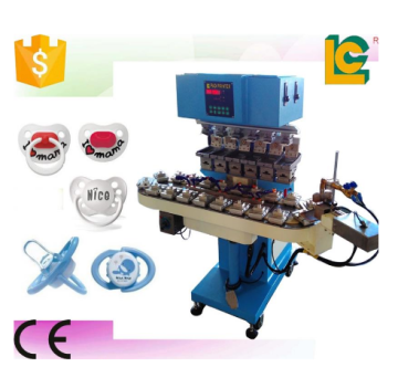 6 color pad printer with flame system for bottle caps