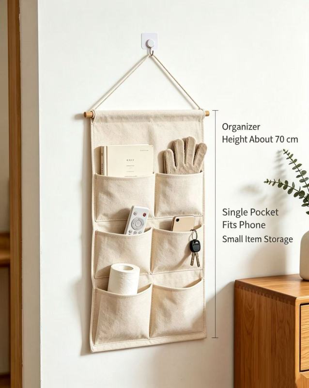 6 Pockets Wall Hanging Storage Organizer No Drill