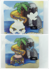 Customized cartoon animal water wet sensitive puffy sticker