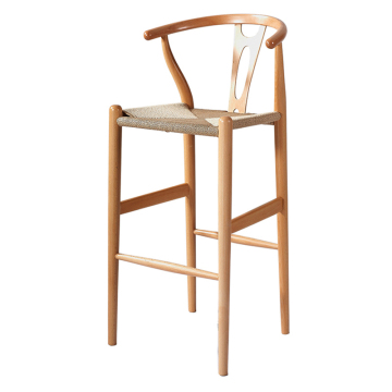 Wishbone Y Cafe Solid Beech Wood Bar stool