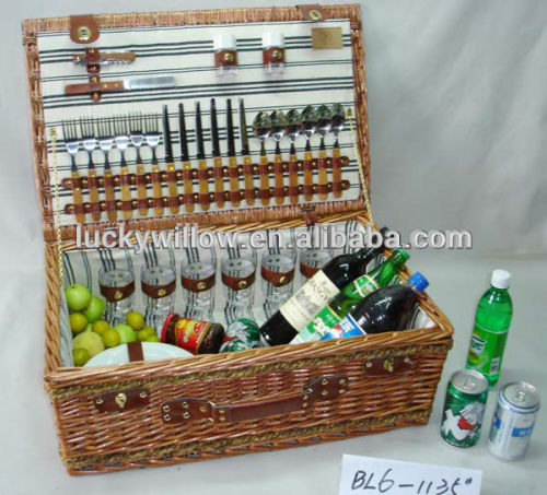 Wicker willow Picnic Basket with cooler