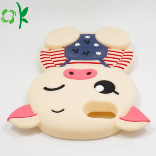 Cartoon Design Pig Shape Silicone Phone Case