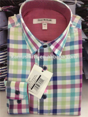 Cotton children dress shirts for boys check boy shirts