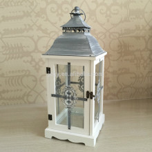 Hanging white wood lanterns for candle