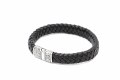 Professionelle benutzerdefinierte Ornamente aus echtem gewebten Magnetverschluss Mode Herren Lederarmband