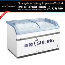 Curved glass door combine side by side ice cream freezer WD4-538