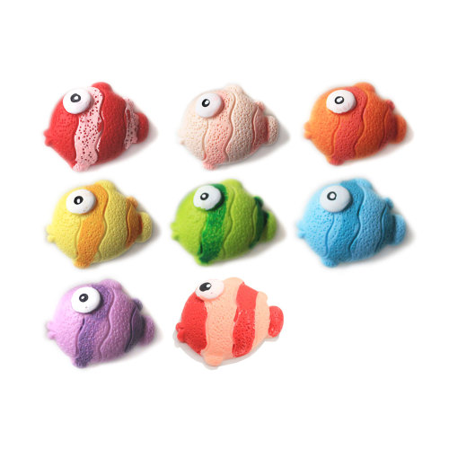 100Pcs/Lot 30*12MM Mixed Ocean Cute Fish Resin Flatback Cabochons Crafts Embellishment Ornament For Scrapbooking DIY Accessories