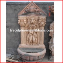 Popular America stone waterfalls feature landscape marble girls and lion head interior water wall fountain