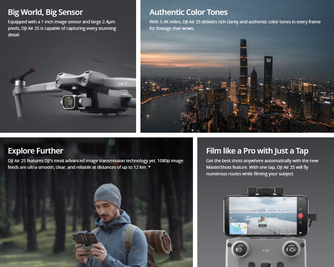 DJI Mavic Air 2S 12KM image transmission range 31mins flight time 600g light design 5.4K UHD Video Camera VS Mavic Air 2