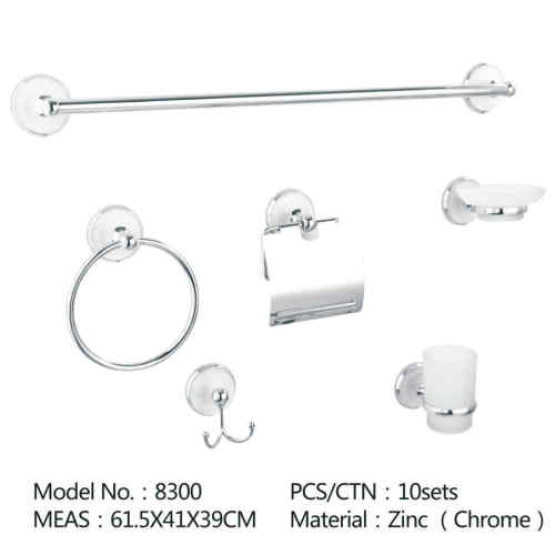 Six Pieces 304 Stainless Steel Square Bathroom Sets Accessories