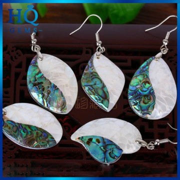 High quality abalone shell and nature white shell jewelry set