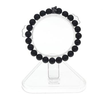 Matte Agate Black CZ Crown King Bracelet For Men Fashion