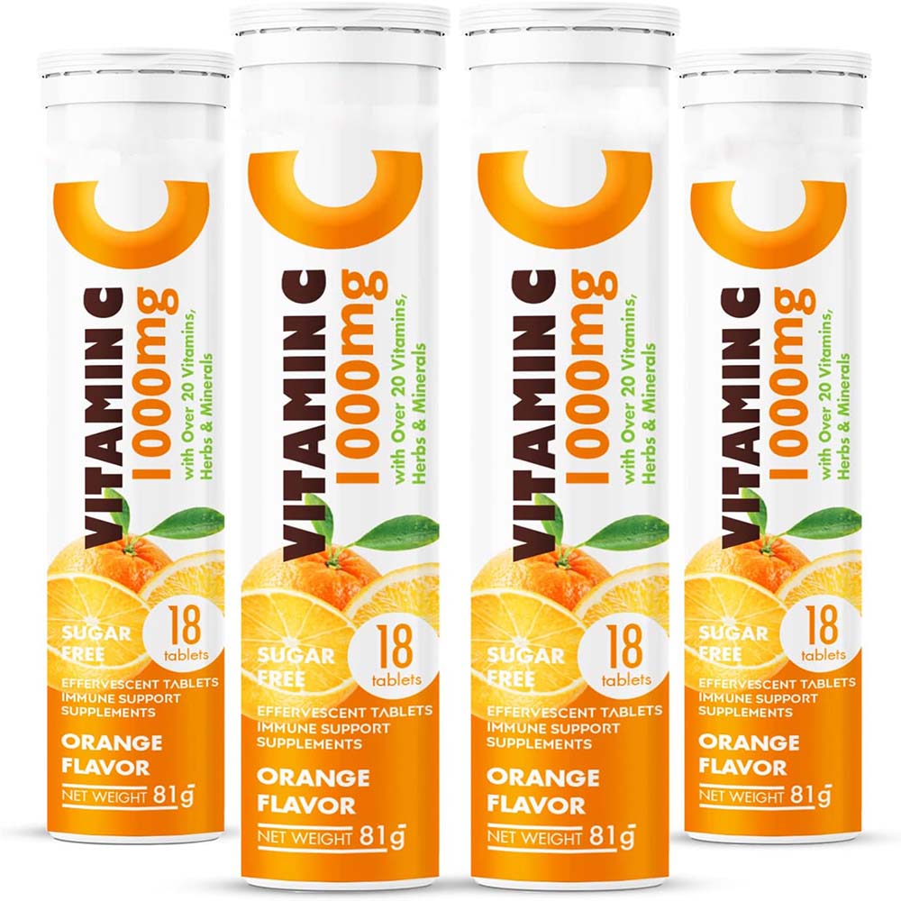 OEM/ODM Immune Support 1000mg Vitamin C effervescent tablet Nature orange flavor vitamin C efferscent tablet