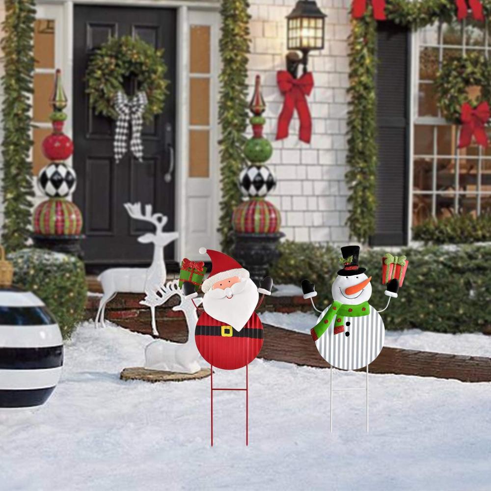 25 &quot;X 11&quot; Dấu hiệu Snowman and Santa Yard