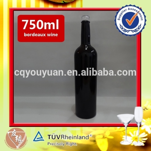 Quality bordeaux 750ml black glass wine bottles wholesale