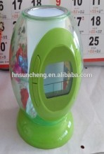 pvc pen holder pvc pen container with digital clock