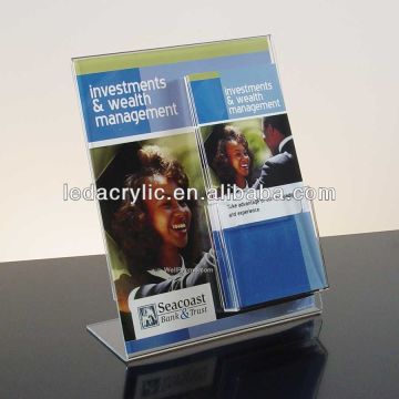 Clear Acrylic Slant-back Sign Holder With Brochure Pocket