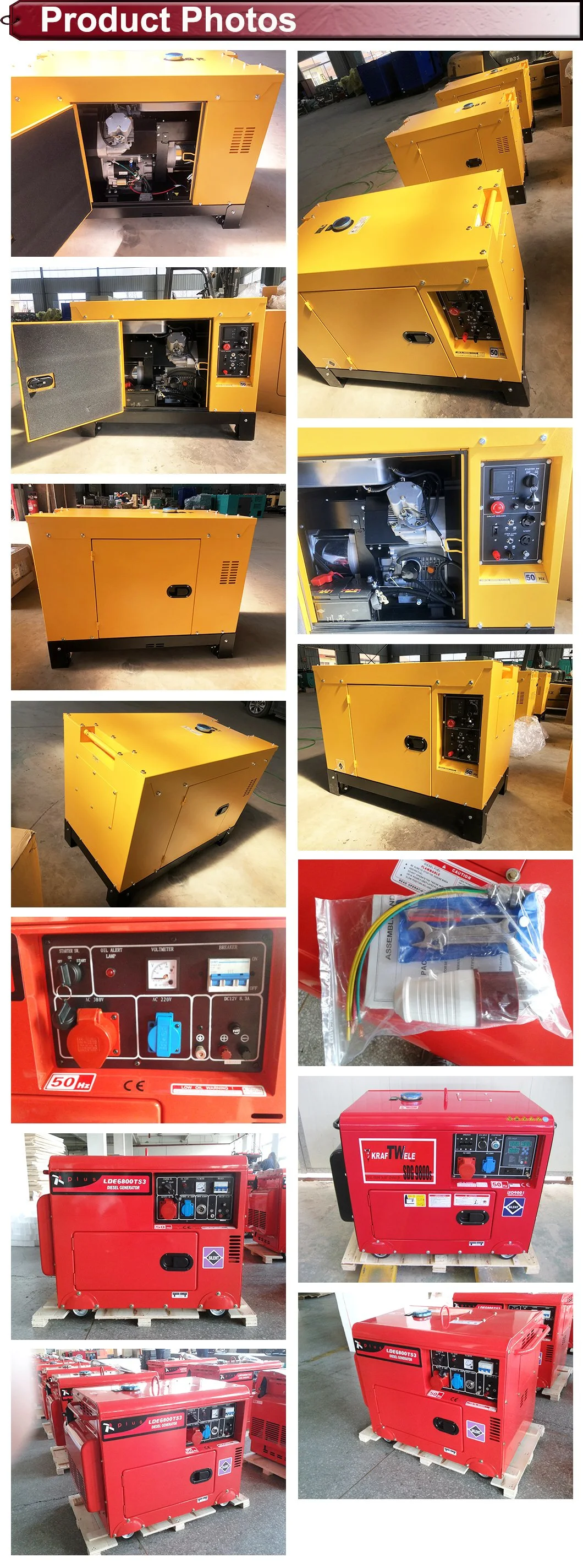5.5 Kw 5.5kw Portable Small Size Diesel Generator Silented Performances Genset for Sale