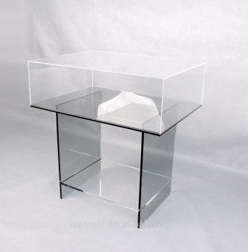 Acrylic display table with clear cover
