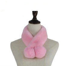 Real Rex Rabbit Fur Neck Collar Scarves Women Winter Rex Rabbit Fur Scarf with ball Warm Fluffy Natural Fur Pompoms Ring Muffle