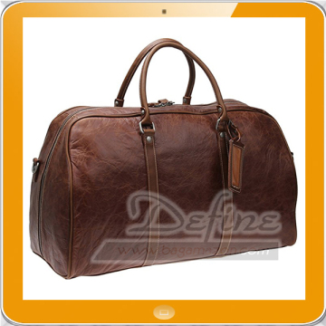Leather Travel Duffels Weekend Bag Brown Overnight Carryon Luggage