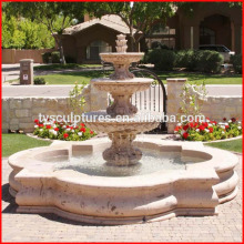 Wholesale garden stone hand carved sandstone 2 tier water feature fountains with shallow sind basin