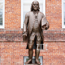 Outdoor garden life size metal figure bronze franklin statue