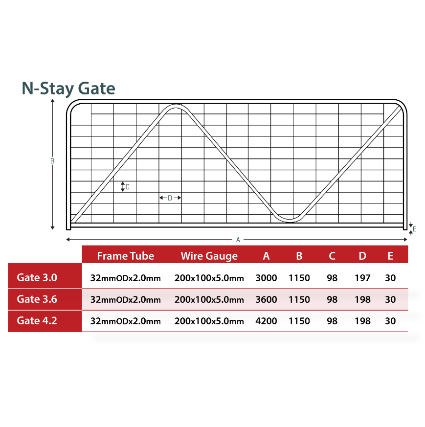 N Stay Farm Gate - 5400mm (18 FT) / Farm Gate Reverse N-Stay