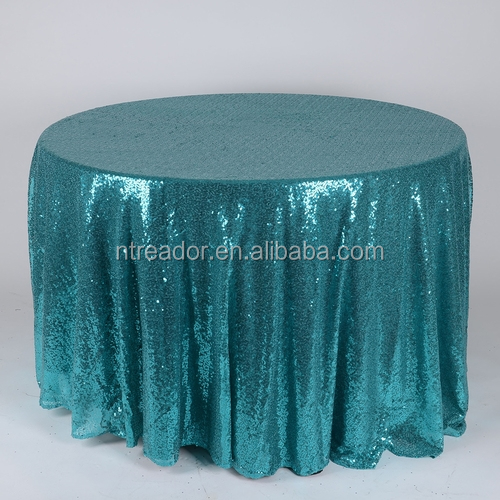 Wholesale Factory Price Tablecloth  Luxury Party 120 inch Round Glitz Sequin Fabric Table Cloth