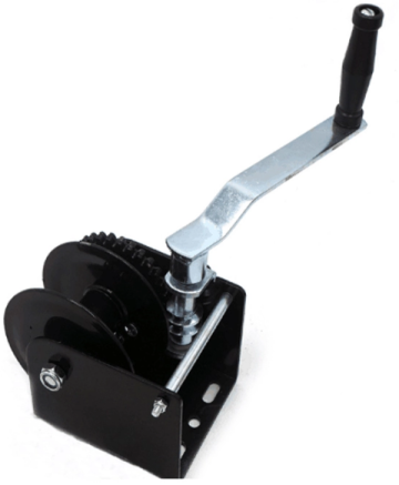 Worm gear hand winch with cable