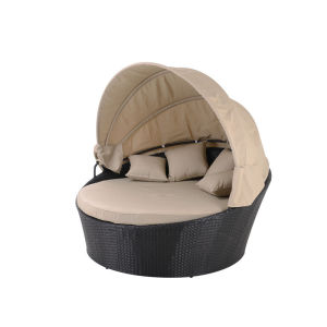 round seaside sofa bed with canopy