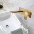 In-wall brushed gold four-way hot and cold faucet