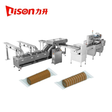 Automatic Biscuit Sandwich and On-Edge Wrapping Machine