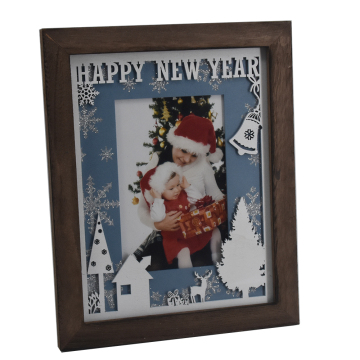Personalized Woden Glitter Christmas Picture Frames: Customizable Holiday Decor