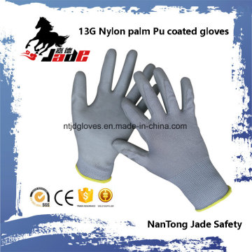 13G Polyester Palm Gart PU Überzogener Handschuh En 388 4131