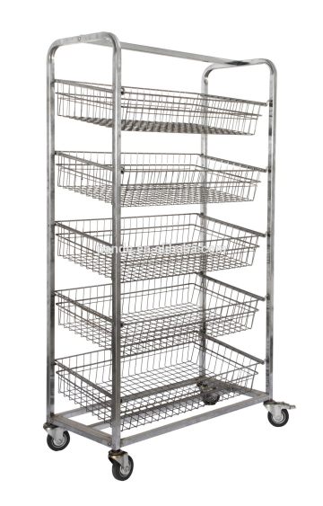 easy removable 5 bakset chrome wire basket shelving,metal wire basket display rack