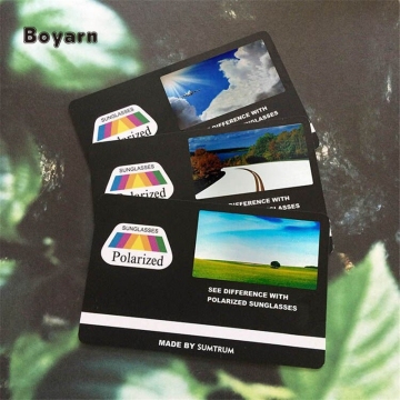 Boyarn Custom Polarized Sunglasses Lens Test Cards