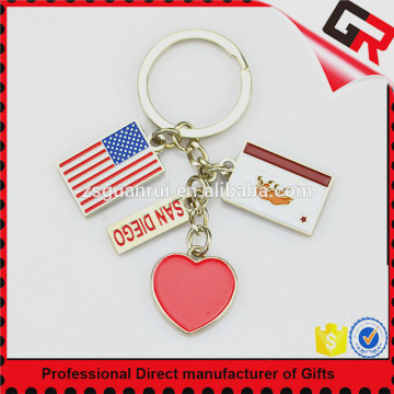 Hotsale Cheap Tourist Souvenir Custom Design Tourist Souvenir Metal Key Chain Ring For Souvenir