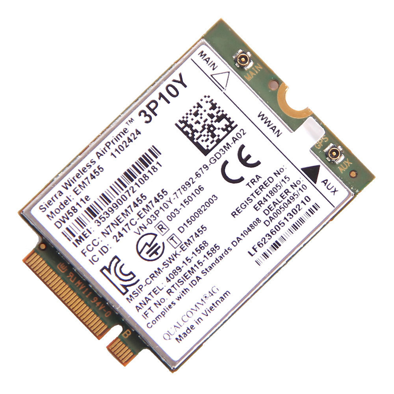 Sierra Wireless EM7455 DW5811e 3P10Y Qualcomm 4G LTE Module WWAN NGFF Wifi Card 802.11p Mini-pci
