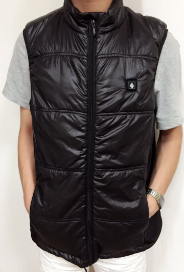 Black sherpa leather jacket vest