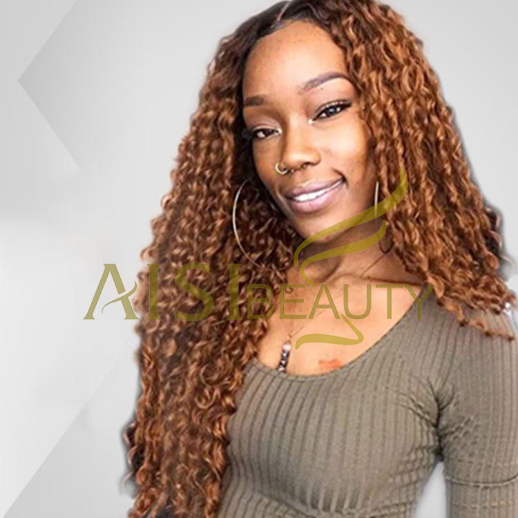 Aisi Beauty Cheap Vendor Long Wavy Kinky Curly Water Wave Black Brown Swiss Lace Synthetic Hair For Black Women Lace Front Wig