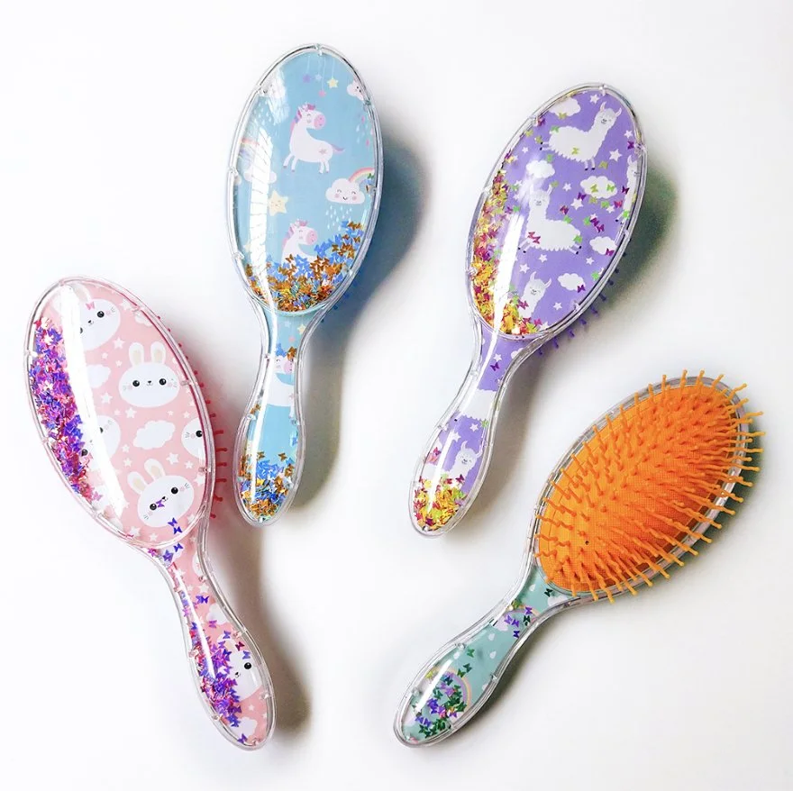 Square Glitter Paddle Hair Brush