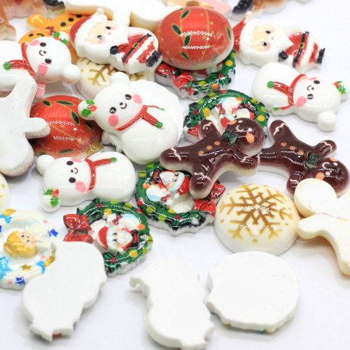 Latest Christmas Decorations Resin Gingerbread Man Flat Back Jingle Bell Accessory Holiday Diy Ornament