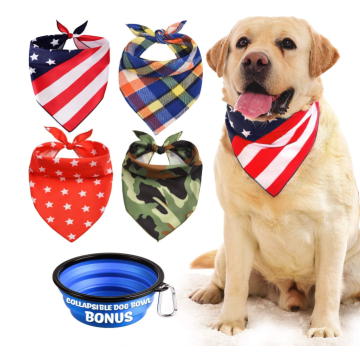 4Pcs Washable Dog Bandana