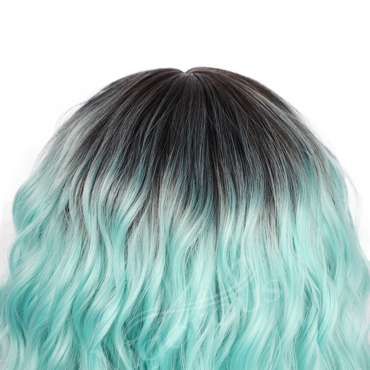 Vigorous U Part Wholesale Curly High Fiber For Black Women Ombre Color Synthetic Heat Resistant Lace Front Wig