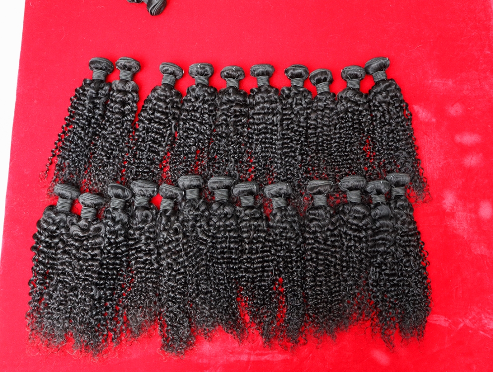 kinky curly ready to ship wholesale price Human Hair natural black Human Hair Bundles With Closure for black woman